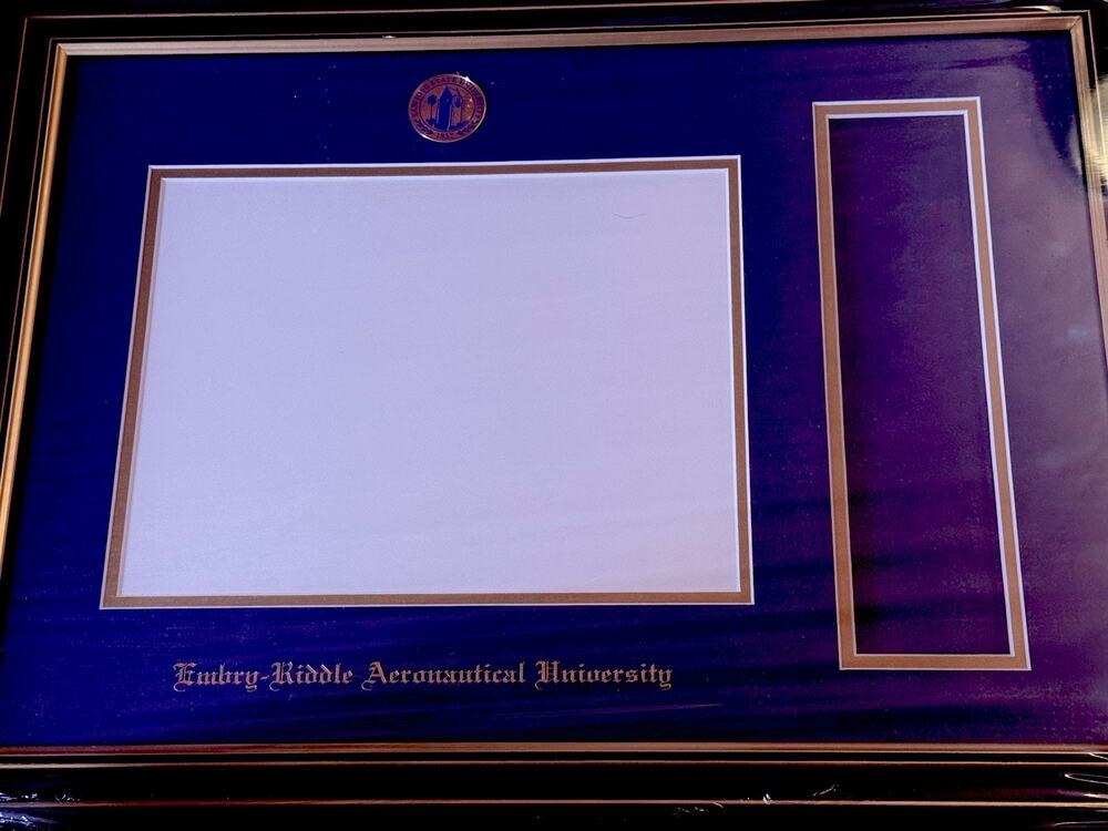 Embry-Riddle Aeronautical University Diploma Frame w/ Medallion & Tassel Cutout